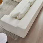 MAYEERTY 104.33 Canapé d'angle modulaire en éponge blanche en forme de L, canapé nuage pour salon