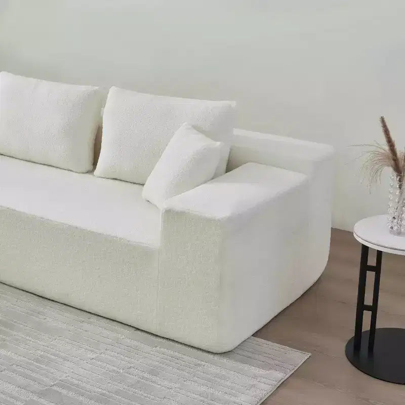 MAYEERTY 104.33 Canapé d'angle modulaire en éponge blanche en forme de L, canapé nuage pour salon