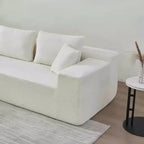 MAYEERTY 104.33 Canapé d'angle modulaire en éponge blanche en forme de L, canapé nuage pour salon