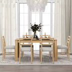 Ensemble de salle à manger 7 pièces en bois Whisen, table extensible multifonctionnelle, 12 rallonges et 2 tiroirs, 6 chaises de salle à manger
