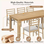 Ensemble de salle à manger 7 pièces en bois Whisen, table extensible multifonctionnelle, 12 rallonges et 2 tiroirs, 6 chaises de salle à manger