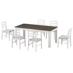 Ensemble de salle à manger 7 pièces en bois Whisen, table extensible multifonctionnelle, 12 rallonges et 2 tiroirs, 6 chaises de salle à manger