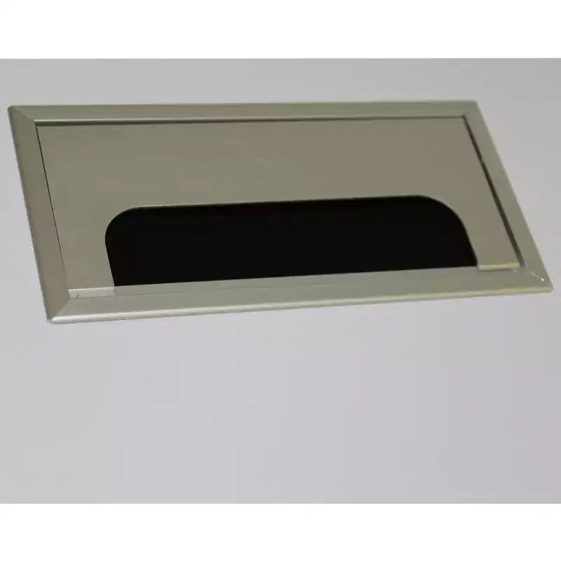 Bureau eHemco avec 2 tiroirs, plateau gris clair et piètement en métal noir