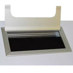 Bureau eHemco avec 2 tiroirs, plateau gris clair et piètement en métal noir