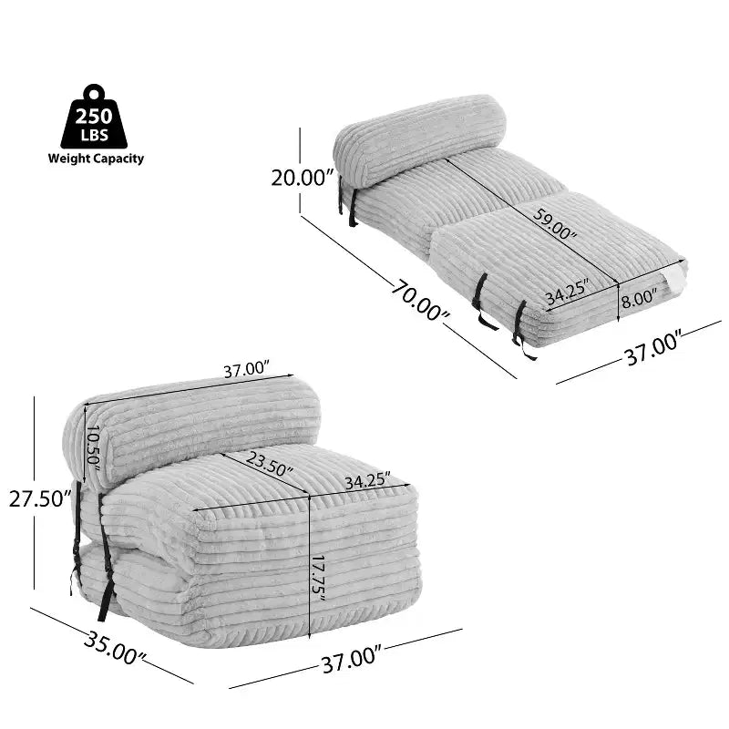 Christopher Knight Home Maegan – Pouf convertible moderne pliable en fausse fourrure avec oreiller