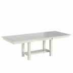 Ensemble de salle à manger extensible 7 pièces rustique VECELO pour 6 personnes, table en bois d'hévéa et 6 chaises de salle à manger rembourrées sans accoudoirs, gris