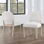 GDFStudio Felix Armless Upholstered Fabric and Hardwood Dining Chair (Set of 2)