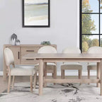 GDFStudio Felix Chaises de salle à manger sans accoudoirs en tissu et bois dur (lot de 2)