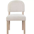 GDFStudio Felix Chaises de salle à manger sans accoudoirs en tissu et bois dur (lot de 2)