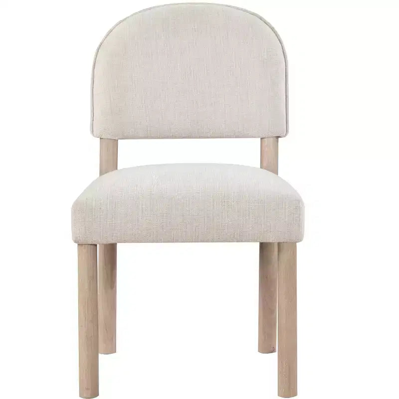 GDFStudio Felix Chaises de salle à manger sans accoudoirs en tissu et bois dur (lot de 2)