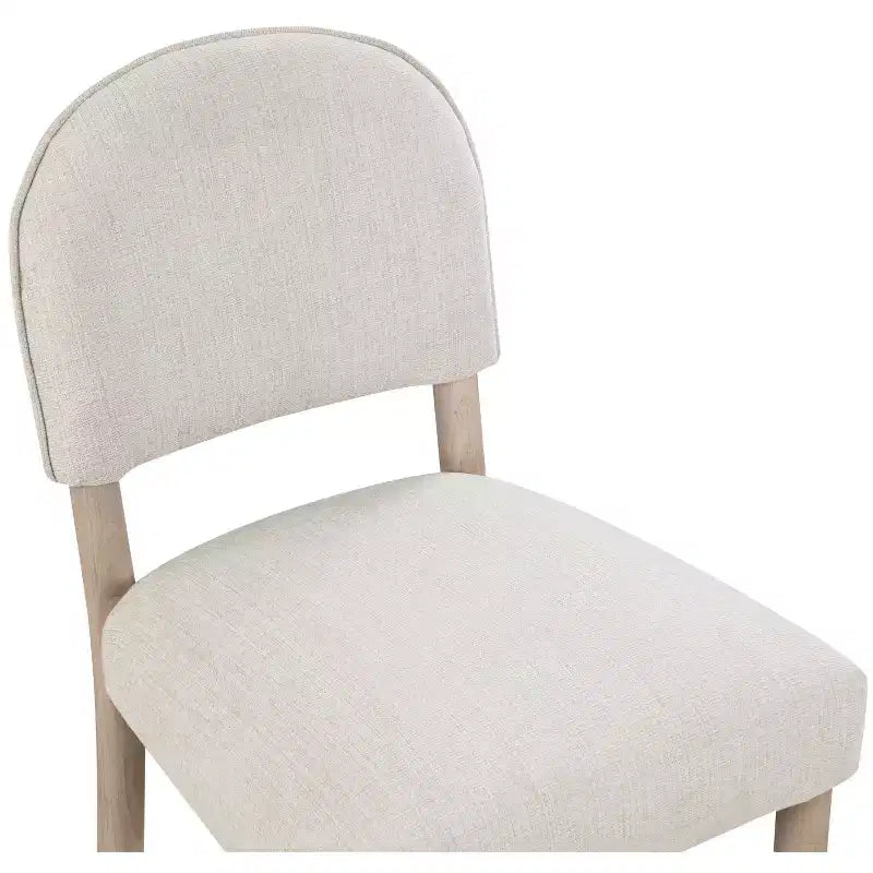 GDFStudio Felix Chaises de salle à manger sans accoudoirs en tissu et bois dur (lot de 2)