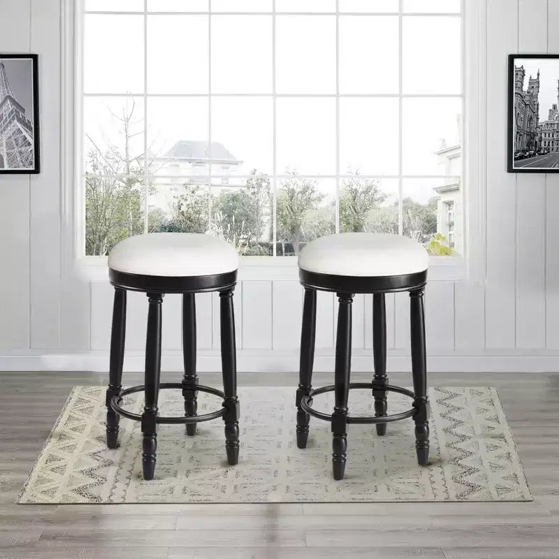 Lot de 2 tabourets de bar Vatros Tabourets de comptoir de 66 cm Tabouret de bar pivotant à 360°