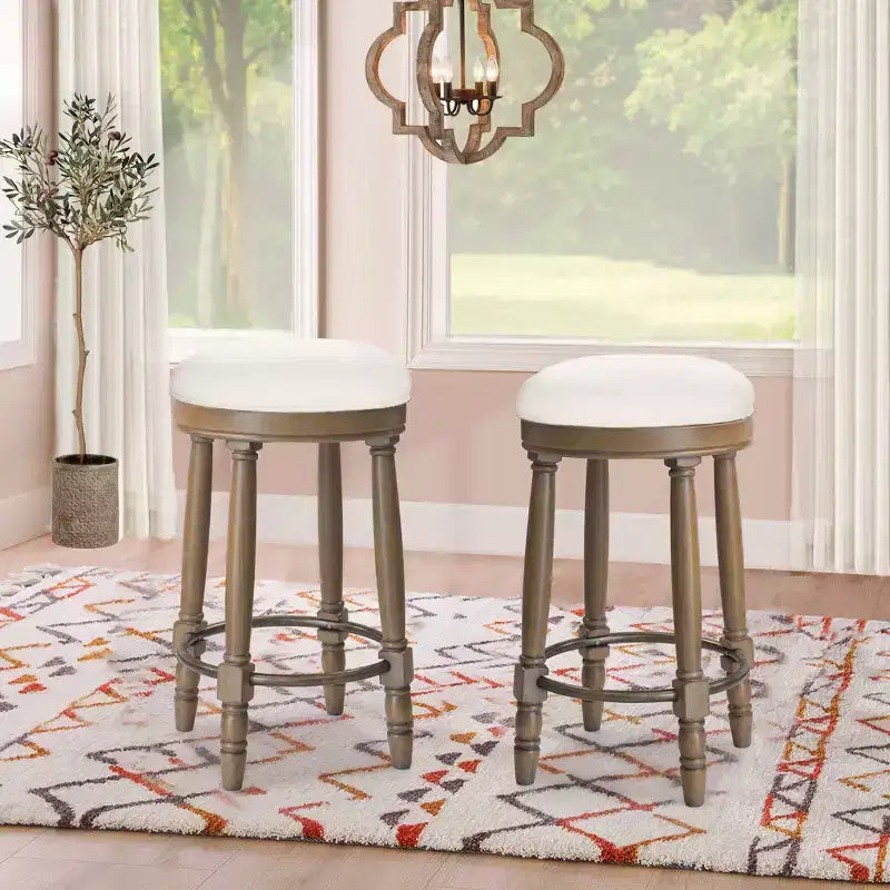 Lot de 2 tabourets de bar Vatros Tabourets de comptoir de 66 cm Tabouret de bar pivotant à 360°
