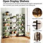 Étagère 5 niveaux avec 14 compartiments de présentation, grande étagère industrielle ouverte, rangement rustique, salon, chambre à coucher, bureau et salle d'étude