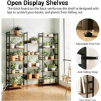 Étagère 5 niveaux avec 14 compartiments de présentation, grande étagère industrielle ouverte, rangement rustique, salon, chambre à coucher, bureau et salle d'étude