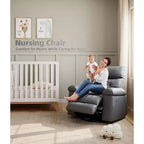 Fauteuil inclinable chauffant et massant avec pivotement à 360° et bascule manuelle, design ergonomique avec télécommande et porte-gobelets pour salon