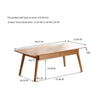 Table basse rectangulaire GDFStudio Dean en bois massif de chêne avec deux tiroirs