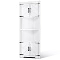 VEVOR 68 Tall Corner Storage Cabinet, 6 Tiers Farmhouse Storage Cabinet with 4 Wooden Doors & Adjustable Shelves,Freestanding Corner Kitchen Cabinet