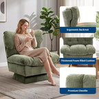Fauteuil pivotant en chenille, canapé pivotant moderne et confortable à 360° avec base surdimensionnée, siège étendu de 52,8 cm, charge maximale de 136 kg pour salon