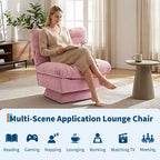 Fauteuil pivotant en chenille, canapé pivotant moderne et confortable à 360° avec base surdimensionnée, siège étendu de 52,8 cm, charge maximale de 136 kg pour salon