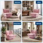 Fauteuil pivotant en chenille, canapé pivotant moderne et confortable à 360° avec base surdimensionnée, siège étendu de 52,8 cm, charge maximale de 136 kg pour salon
