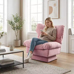 Fauteuil pivotant en chenille, canapé pivotant moderne et confortable à 360° avec base surdimensionnée, siège étendu de 52,8 cm, charge maximale de 136 kg pour salon