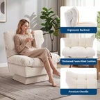 Fauteuil pivotant en chenille, canapé pivotant moderne et confortable à 360° avec base surdimensionnée, siège étendu de 52,8 cm, charge maximale de 136 kg pour salon