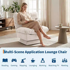 Fauteuil pivotant en chenille, canapé pivotant moderne et confortable à 360° avec base surdimensionnée, siège étendu de 52,8 cm, charge maximale de 136 kg pour salon