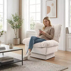Fauteuil pivotant en chenille, canapé pivotant moderne et confortable à 360° avec base surdimensionnée, siège étendu de 52,8 cm, charge maximale de 136 kg pour salon