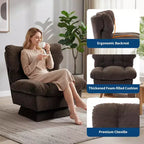 Fauteuil pivotant en chenille, canapé pivotant moderne et confortable à 360° avec base surdimensionnée, siège étendu de 52,8 cm, charge maximale de 136 kg pour salon