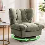 Fauteuil pivotant en chenille, canapé pivotant moderne et confortable à 360° avec base surdimensionnée, siège étendu de 52,8 cm, charge maximale de 136 kg pour salon