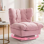 Fauteuil pivotant en chenille, canapé pivotant moderne et confortable à 360° avec base surdimensionnée, siège étendu de 52,8 cm, charge maximale de 136 kg pour salon