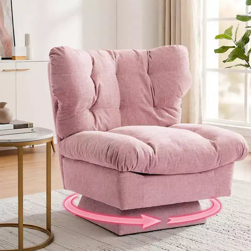 Fauteuil pivotant en chenille, canapé pivotant moderne et confortable à 360° avec base surdimensionnée, siège étendu de 52,8 cm, charge maximale de 136 kg pour salon