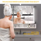 Armoire de toilette CASAINC 39x28 pouces en aluminium avec lumières LED et compartiments de rangement