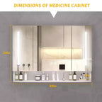 Armoire de toilette CASAINC 39x28 pouces en aluminium avec lumières LED et compartiments de rangement