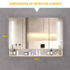 Armoire de toilette CASAINC 39x28 pouces en aluminium avec lumières LED et compartiments de rangement