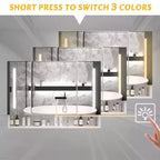 Armoire de toilette CASAINC 39x28 pouces en aluminium avec lumières LED et compartiments de rangement