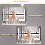 Armoire de toilette CASAINC 39x28 pouces en aluminium avec lumières LED et compartiments de rangement