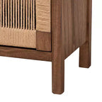 Table de chevet bohème en bois Satoshi de GDFStudio avec étagère et porte en cordage