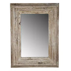 Miroir mural rectangulaire de 30 x 39 pouces avec cadre en bois vieilli