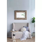 Miroir mural rectangulaire de 30 x 39 pouces avec cadre en bois vieilli