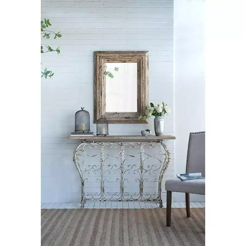 Miroir mural rectangulaire de 30 x 39 pouces avec cadre en bois vieilli