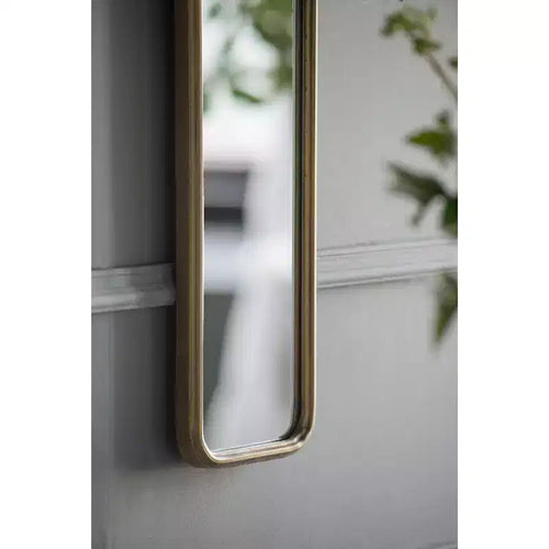Miroir mural pleine longueur de 47 x 8 pouces avec cadre en métal doré antique