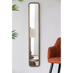Miroir mural pleine longueur de 47 x 8 pouces avec cadre en métal doré antique