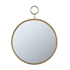 Miroir mural rond de 22 x 28 pouces avec cadre en fer doré