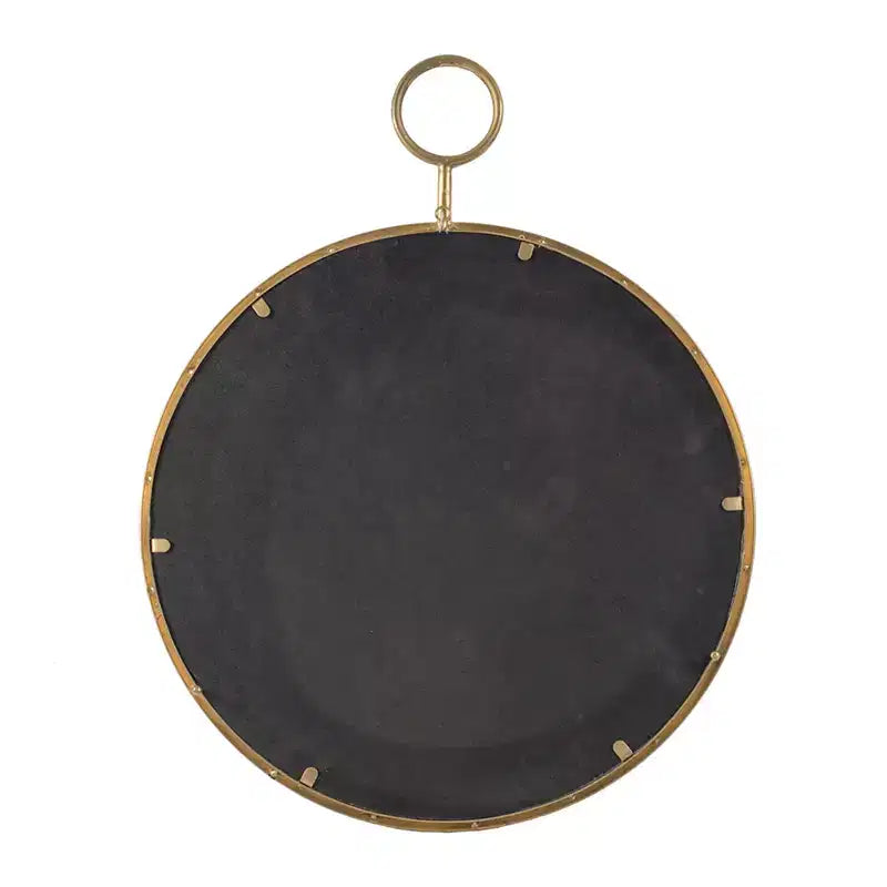 Miroir mural rond de 22 x 28 pouces avec cadre en fer doré