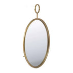 Miroir mural rond de 22 x 28 pouces avec cadre en fer doré
