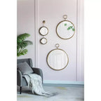 Miroir mural rond de 22 x 28 pouces avec cadre en fer doré