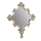 Miroir mural décoratif blanc de 30 x 23,5 pouces avec motifs de volutes