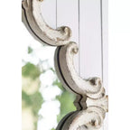 Miroir mural décoratif blanc de 30 x 23,5 pouces avec motifs de volutes